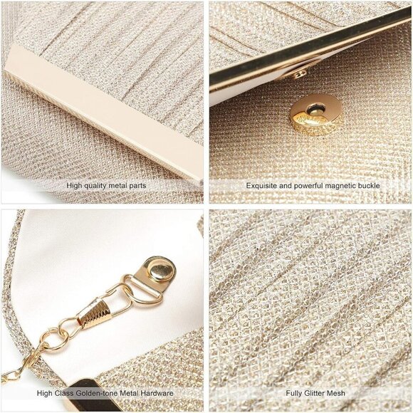 Women Gold Mihawk clutch and handbags - Picture 6 of 7